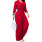 ✨ Flattering One-Piece Style | Women's Tie-Waist Wide-Leg Shirt Jumpsuit