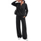 ✨ Effortless Everyday Comfort | Women's Relaxed Top & Wide-Leg Pants 2-Piece Set