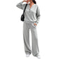 ✨ Effortless Everyday Comfort | Women's Relaxed Top & Wide-Leg Pants 2-Piece Set