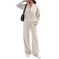 ✨ Effortless Everyday Comfort | Women's Relaxed Top & Wide-Leg Pants 2-Piece Set