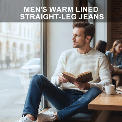 ❄️ Cold-Weather Comfort | Men's Warm-Lined Straight-Leg Denim Jeans