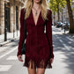 ✨ Feminine Statement Style | Women's Ruffle-Sleeve Fringe Midi Dress