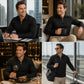 ✨ Elevated Everyday Comfort | Men's Textured Half-Zip Long-Sleeve Shirt