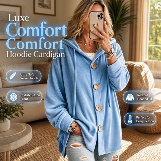 ☁️ Cozy Everyday Comfort | Women's Loose Velvet Hooded Cardigan
