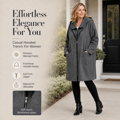 🧥 Double-Zip Detail, Easy Mid-Length Coverage | Women's Hooded Jacket
