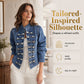 ✨ Vintage Statement Style | Women's Stand-Collar Denim Jacket with Symmetrical Metallic Buttons
