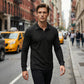 ✨ Elevated Everyday Comfort | Men's Waffle-Knit Collared Long-Sleeve Top