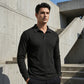 ✨ Elevated Everyday Comfort | Men's Waffle-Knit Collared Long-Sleeve Top