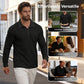✨ Elevated Everyday Comfort | Men's Waffle-Knit Collared Long-Sleeve Top