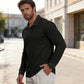 ✨ Elevated Everyday Comfort | Men's Waffle-Knit Collared Long-Sleeve Top
