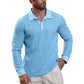 ✨ Elevated Everyday Comfort | Men's Waffle-Knit Collared Long-Sleeve Top