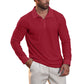 ✨ Elevated Everyday Comfort | Men's Waffle-Knit Collared Long-Sleeve Top