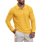 ✨ Elevated Everyday Comfort | Men's Waffle-Knit Collared Long-Sleeve Top