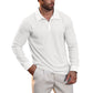 ✨ Elevated Everyday Comfort | Men's Waffle-Knit Collared Long-Sleeve Top