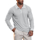✨ Elevated Everyday Comfort | Men's Waffle-Knit Collared Long-Sleeve Top