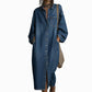 ✨ Easy Denim Style | Women's Relaxed Button-Front Denim Shirt Dress
