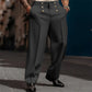 ✨ Polished Everyday Style | Men's Double-Button Straight-Leg Dress Pants