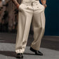 ✨ Polished Everyday Style | Men's Double-Button Straight-Leg Dress Pants