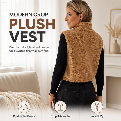 ❄️ Lightweight Warmth | Women's Stand-Collar Zip-Up Cropped Vest