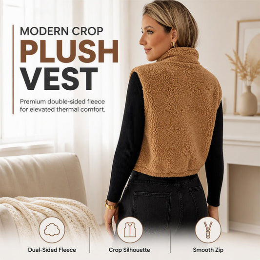❄️ Lightweight Warmth | Women's Stand-Collar Zip-Up Cropped Vest