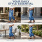 ✨ Flattering Denim Style | Women's High-Waisted Adjustable-Hem Barrel Jeans