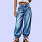 ✨ Flattering Denim Style | Women's High-Waisted Adjustable-Hem Barrel Jeans