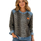 🐆 Retro Statement Style | Women's Leopard Print Denim-Patchwork Sweatshirt