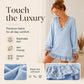 ✨ Feminine Knit Style | Women's V-Neck Lantern-Sleeve Knit Dress