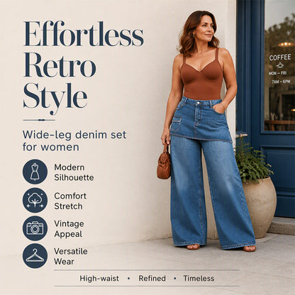 ✨ Statement Denim Style | Women's Layered Skirt-Over-Jeans