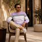✨ Easy Everyday Style | Men's Striped Colorblock Long-Sleeve Sweatshirt