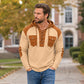 ✨ Rugged Everyday Comfort | Men's Lace-Up Waffle-Knit Hooded Sweatshirt