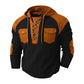 ✨ Rugged Everyday Comfort | Men's Lace-Up Waffle-Knit Hooded Sweatshirt