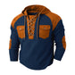✨ Rugged Everyday Comfort | Men's Lace-Up Waffle-Knit Hooded Sweatshirt