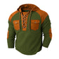 ✨ Rugged Everyday Comfort | Men's Lace-Up Waffle-Knit Hooded Sweatshirt