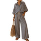 ✨ Effortless Everyday Style | Women's Striped Relaxed-Fit 2-Piece Set