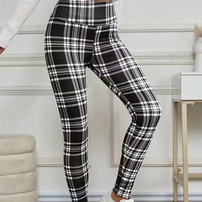 ❄️ Cozy Everyday Comfort | Women's High-Waist Thermal Plaid Leggings