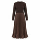 🌸 Effortless Elegance | Women's Pleated Round-Neck Maxi Dress