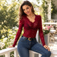 🌸 Feminine Lace Style | Women's Scalloped V-Neck Floral Lace Top