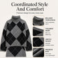 🍂 New Fall Favorite | Women's Argyle Knit Sweater & Skirt 2-Piece Set