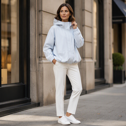 ✨ Lightweight Everyday Style | Women's Bubble-Hem Hooded Windbreaker Jacket