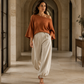 ✨ Effortless Comfort | Women's Off-Shoulder Knit Top & Casual Pants 2-Piece Set