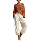 ✨ Effortless Comfort | Women's Off-Shoulder Knit Top & Casual Pants 2-Piece Set
