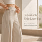 ✨ Flattering Everyday Style | Women's High-Waist Pleated Wide-Leg Pants with Side Lace-Up
