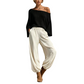 ✨ Effortless Comfort | Women's Off-Shoulder Knit Top & Casual Pants 2-Piece Set