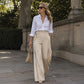 ✨ Flattering Everyday Style | Women's High-Waist Pleated Wide-Leg Pants with Side Lace-Up