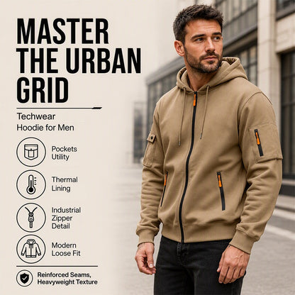 🍂 Practical Everyday Style | Men's Full-Zip Hooded Cargo Jacket ⚡ Free Shipping