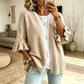 🌸 Feminine Knit Style | Women's Ruffle-Sleeve Knit Cardigan