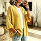 🌸 Feminine Knit Style | Women's Ruffle-Sleeve Knit Cardigan
