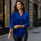 🌸 Ruffle Detail, Easy Elegance | Women's Solid-Color Ruffle-Neck Blouse