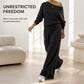 ✨ One Set, Effortless Style | Women's Off-Shoulder Top & Wide-Leg Pants Set ⚡ Free Shipping